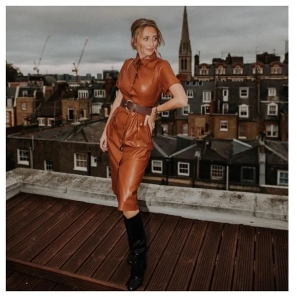 Zara faux leather dress - Picture 3 of 14